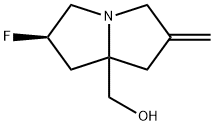 ((2R)-2-Fluoro-6-methylenetetrahydro-1H-pyrrolizin-7a(5H)-yl)methanol 化学構造式