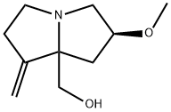 1H-Pyrrolizine-7a(5H)-methanol, tetrahydro-6-methoxy-1-methylene-, (6S)- Struktur