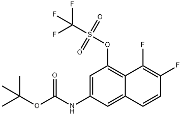 3-((叔丁氧基羰基)氨基)-7,8-二氟萘-1-基三氟甲磺酸酯, 2916870-40-9, 结构式