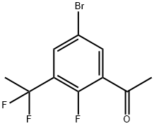 Ethanone, 1-[5-bromo-3-(1,1-difluoroethyl)-2-fluorophenyl]- 化学構造式
