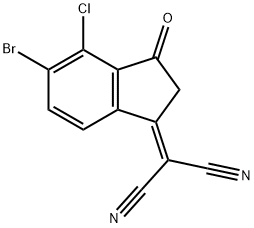 2-(5-bromo-4-chloro-3-oxo-2,3-dihydro-1H-inden-1-ylidene)malononitrile Structure