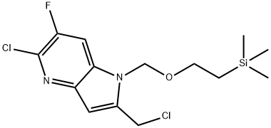 5-氯-2-(氯甲基)-6-氟-1-((2-(三甲硅基)乙氧基)甲基)-1H-吡咯并[3,2-B]吡啶, 2918815-57-1, 结构式