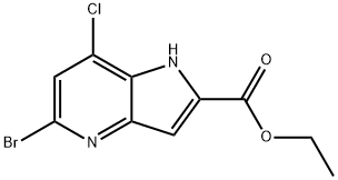 5-溴-7-氯-1H-吡咯并[3,2-B]吡啶-2-羧酸乙酯,2918815-65-1,结构式