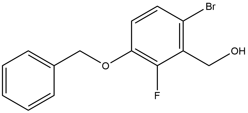 (3-(benzyloxy)-6-bromo-2-fluorophenyl)methanol 化学構造式