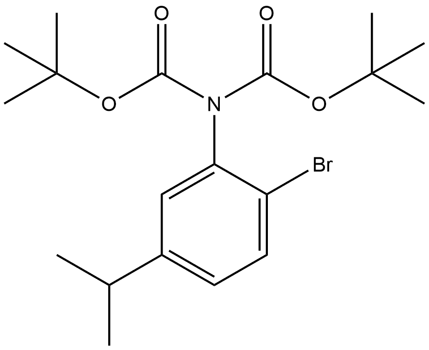 Imidodicarbonic acid, N-[2-bromo-5-(1-methylethyl)phenyl]-, C,C′-bis(1,1-dimethylethyl) ester Struktur