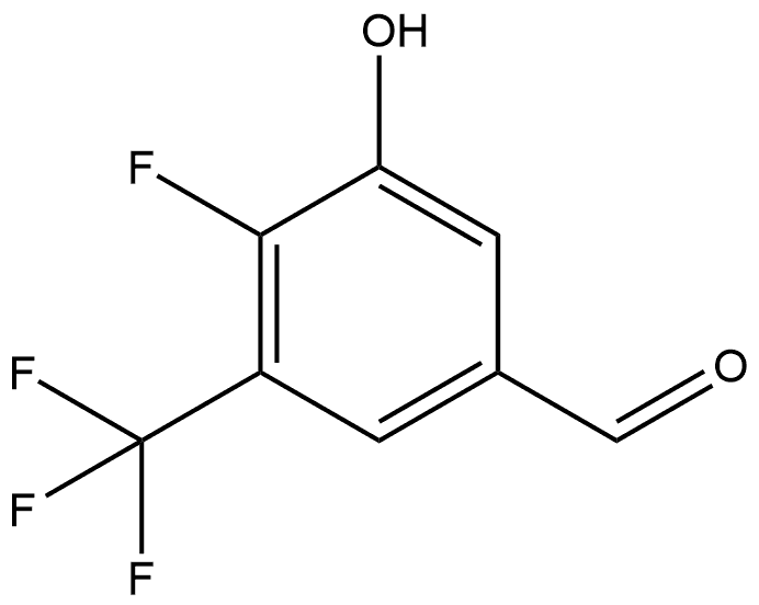 4-Fluoro-3-hydroxy-5-(trifluoromethyl)benzaldehyde Struktur