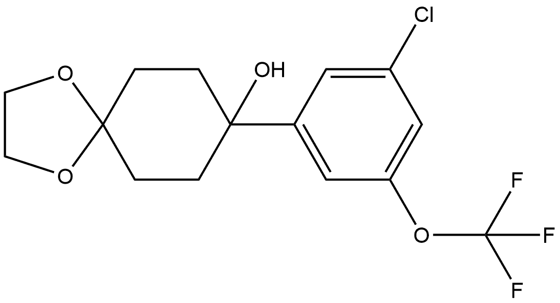 8-(3-chloro-5-(trifluoromethoxy)phenyl)-1,4-dioxaspiro[4.5]decan-8-ol Structure