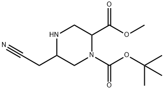1-(tert-Butyl) 2-methyl 5-(cyanomethyl)piperazine-1,2-dicarboxylate 化学構造式
