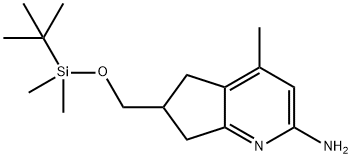 5H-环戊[B]吡啶-2-胺,6-[[(1,1-二甲基乙基)二甲基甲硅烷基]氧基]甲基]-6,7-二氢-4-甲基 结构式