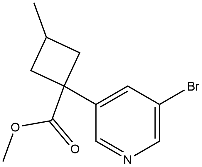 methyl 1-(5-bromopyridin-3-yl)-3-methylcyclobutane-1-carboxylate 化学構造式