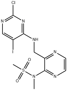 Methanesulfonamide, N-[3-[[(2-chloro-5-iodo-4-pyrimidinyl)amino]methyl]-2-pyrazinyl]-N-methyl-|N-(3-[(2-氯-5-碘嘧啶-4-基)氨基]甲基吡嗪-2-基)-N-甲基甲磺酰胺