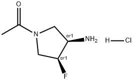 rel-1-((3R,4S)-3-Amino-4-fluoropyrrolidin-1-yl)ethan-1-one (hydrochloride) Structure