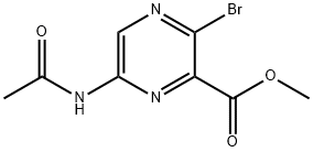 6-乙酰氨基-3-溴吡嗪-2-羧酸甲酯 结构式