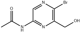 N-(5-Bromo-6-(hydroxymethyl)pyrazin-2-yl)acetamide Structure