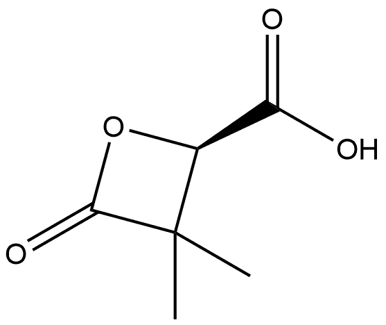 2-Oxetanecarboxylic acid, 3,3-dimethyl-4-oxo-, (2R)- Struktur