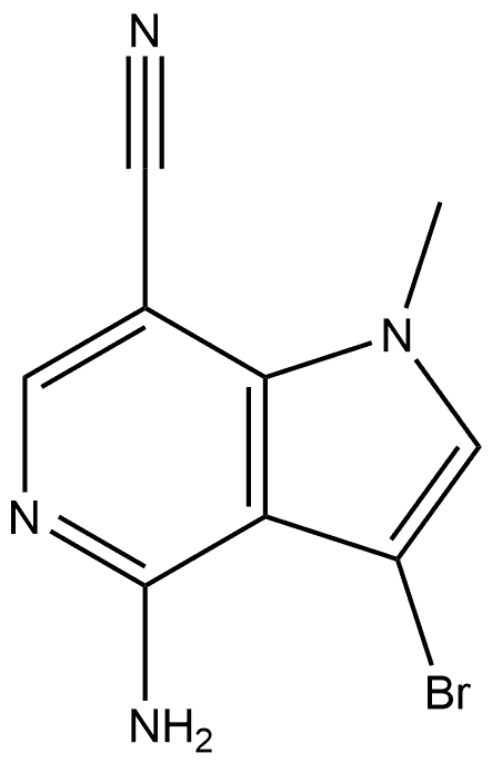 4-amino-3-bromo-1-methyl-pyrrolo[3,2-c]pyridine-7-carbonitrile Struktur