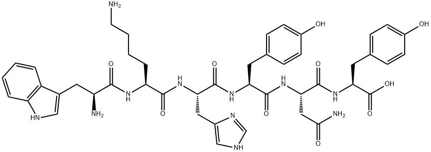 L-Tyrosine, L-tryptophyl-L-lysyl-L-histidyl-L-tyrosyl-L-asparaginyl- 结构式