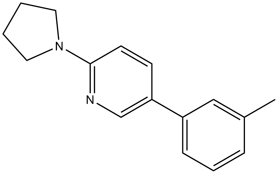 2-(pyrrolidin-1-yl)-5-(m-tolyl)pyridine Structure