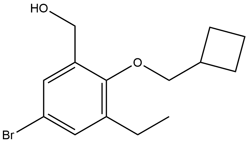 (5-bromo-2-(cyclobutylmethoxy)-3-ethylphenyl)methanol Structure