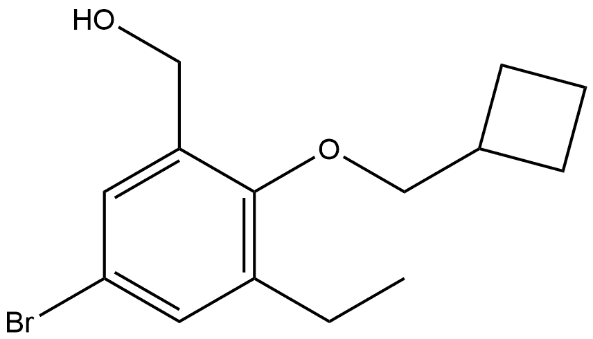 (5-bromo-2-(cyclobutylmethoxy)-3-ethylphenyl)methanol Struktur