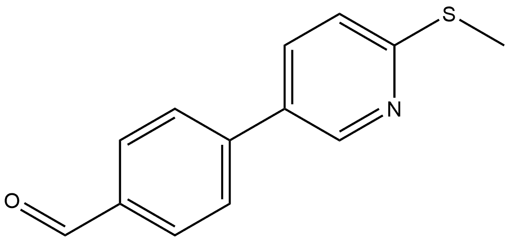 4-(6-(methylthio)pyridin-3-yl)benzaldehyde 化学構造式