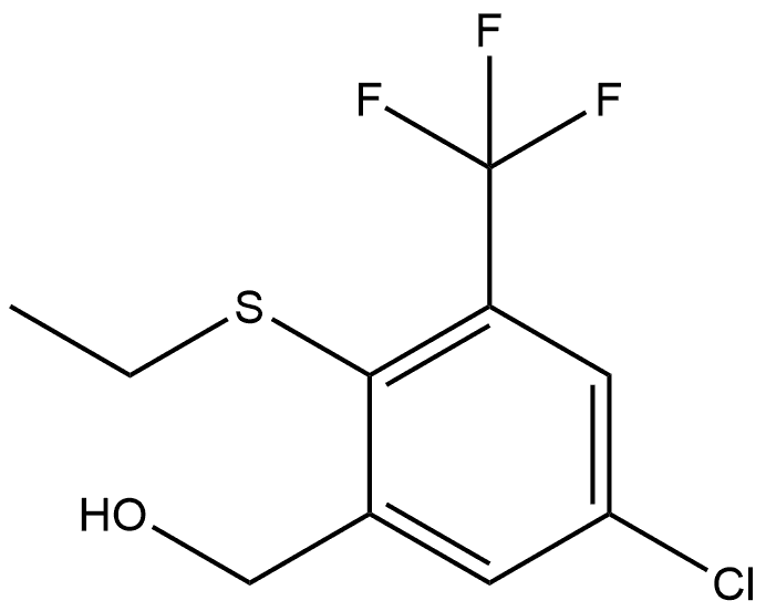 (5-chloro-2-(ethylthio)-3-(trifluoromethyl)phenyl)methanol Structure