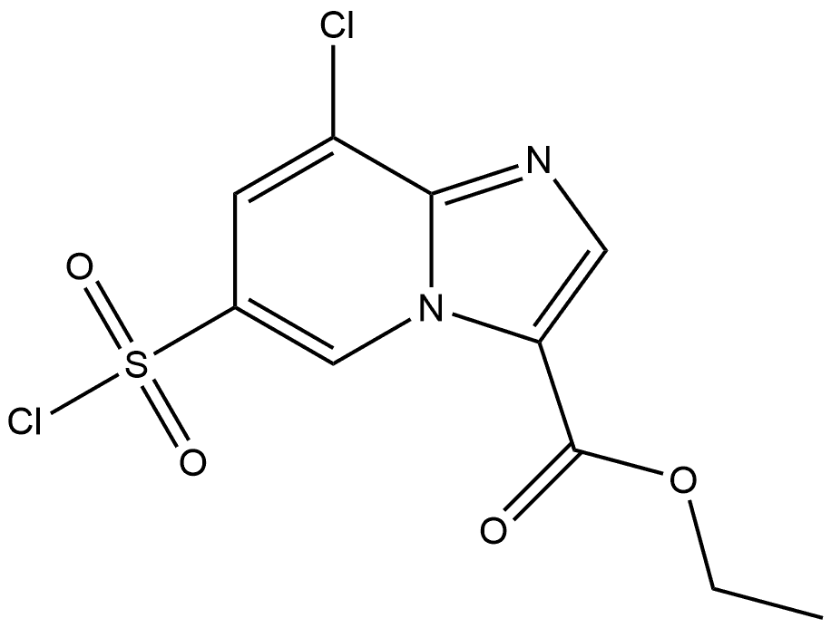 Imidazo[1,2-a]pyridine-3-carboxylic acid, 8-chloro-6-(chlorosulfonyl)-, ethyl ester Structure
