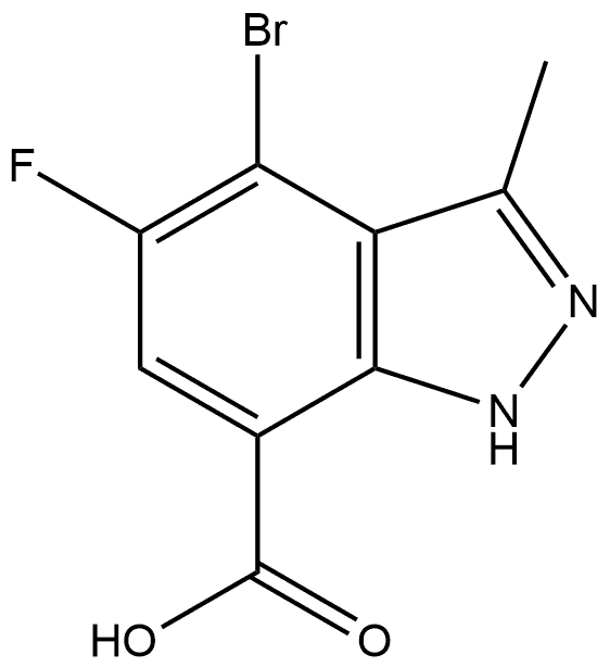 1H-Indazole-7-carboxylic acid, 4-bromo-5-fluoro-3-methyl- Struktur