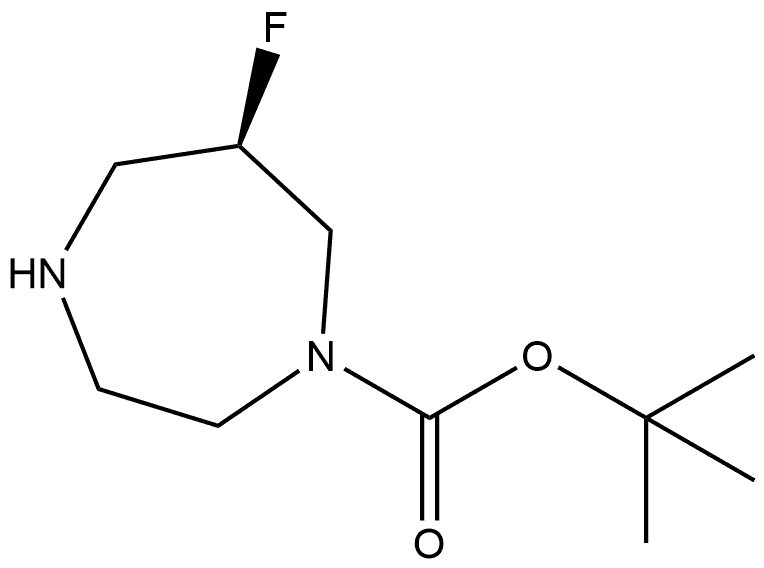 1H-1,4-Diazepine-1-carboxylic acid, 6-fluorohexahydro-, 1,1-dimethylethyl ester, (6R)- Structure