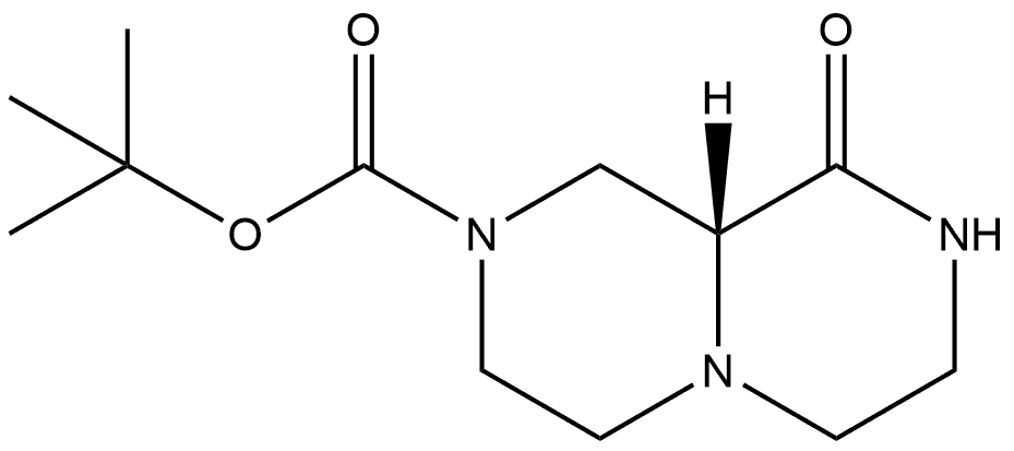tert-butyl (9aR)-9-oxo-octahydro-1H-[1,4]diazino[1,2-a]pyrazine-2-carboxylate 化学構造式