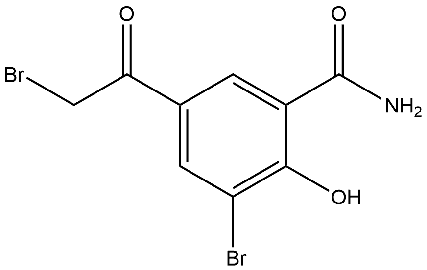 Benzamide, 3-bromo-5-(2-bromoacetyl)-2-hydroxy- 化学構造式