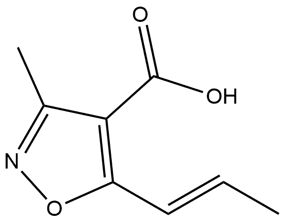 4-Isoxazolecarboxylic acid, 3-methyl-5-(1E)-1-propen-1-yl- Structure