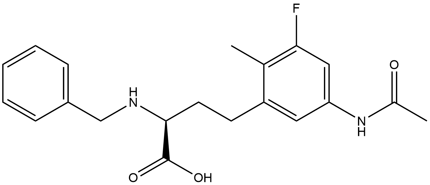 (S)-4-(5-acetamido-3-fluoro-2-methylphenyl)-2-(benzylamino)butanoic acid,2924436-72-4,结构式