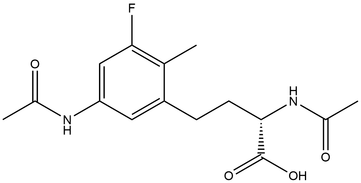 (S)-2-acetamido-4-(5-acetamido-3-fluoro-2-methylphenyl)butanoic acid,2924436-78-0,结构式