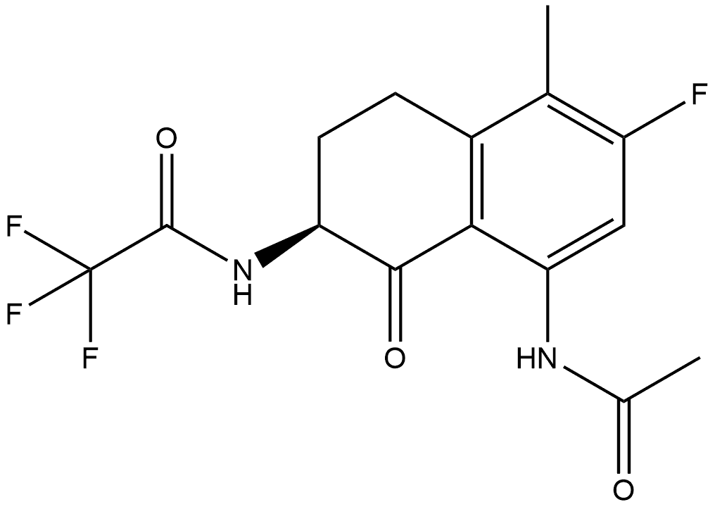 (S)-N-(8-acetamido-6-fluoro-5-methyl-1-oxo-1,2,3,4-tetrahydronaphthalen-2-yl)-2,2,2-trifluoroacetamide Struktur