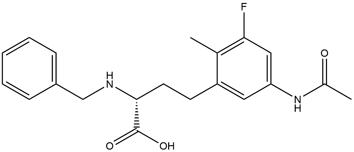 (R)-4-(5-acetamido-3-fluoro-2-methylphenyl)-2-(benzylamino)butanoic acid,2924437-43-2,结构式