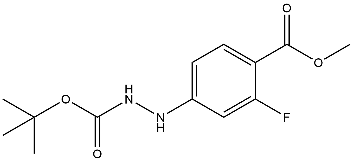 Hydrazinecarboxylic acid, 2-[3-fluoro-4-(methoxycarbonyl)phenyl]-, 1,1-dimethylethyl ester,2924476-35-5,结构式