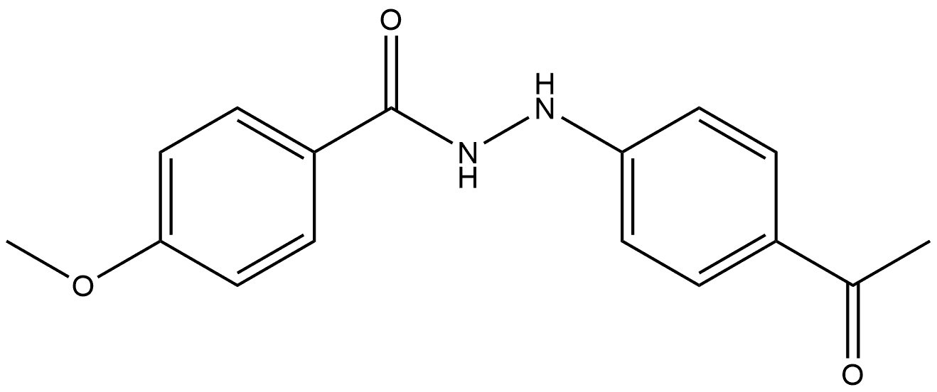 Benzoic acid, 4-methoxy-, 2-(4-acetylphenyl)hydrazide Struktur