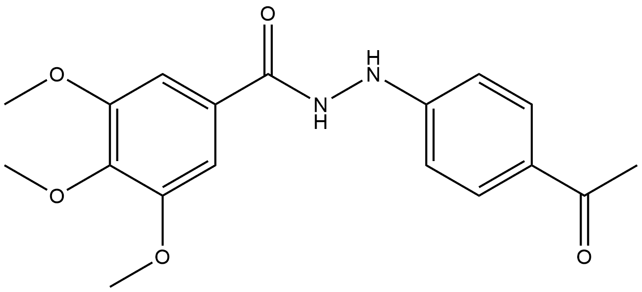 Benzoic acid, 3,4,5-trimethoxy-, 2-(4-acetylphenyl)hydrazide Struktur