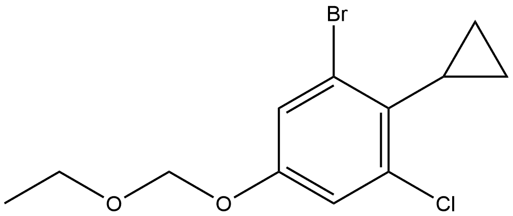 Benzene, 1-bromo-3-chloro-2-cyclopropyl-5-(ethoxymethoxy)- Structure