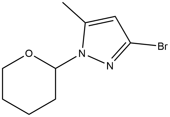 1H-Pyrazole, 3-bromo-5-methyl-1-(tetrahydro-2H-pyran-2-yl)- Struktur