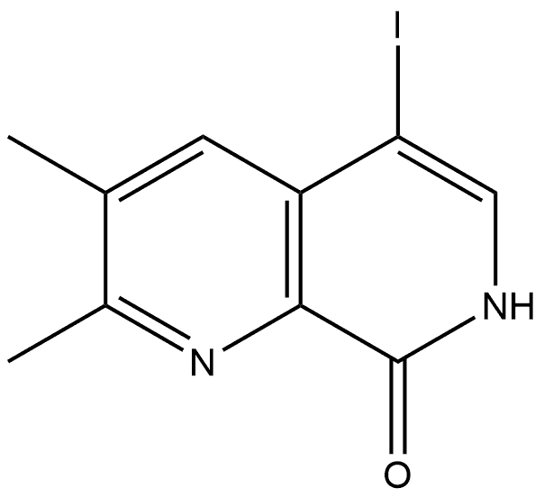 1,7-Naphthyridin-8(7H)-one, 5-iodo-2,3-dimethyl- Structure