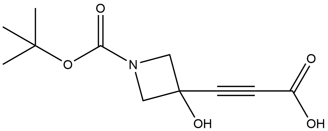 3-(1-(叔丁氧羰基)-3-羟基氮杂环丁烷-3-基)丙酸 结构式