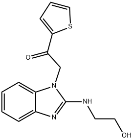 2-{2-[(2-hydroxyethyl)amino]-1H-benzimidazol-1-yl}-1-(2-thienyl)ethanone 化学構造式