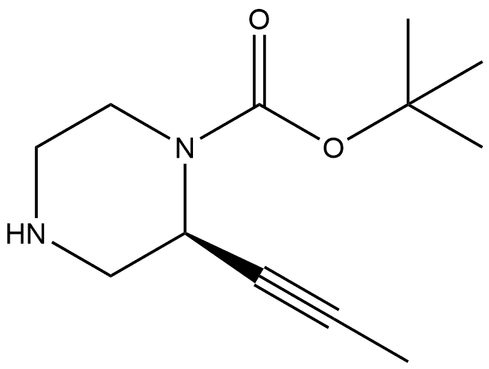 (S)-2-(丙-1-炔-1-基)哌嗪-1-羧酸叔丁酯 结构式