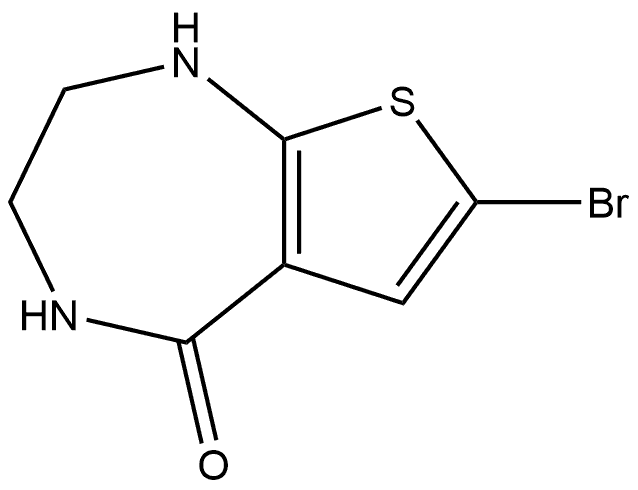 5H-Thieno[2,3-e]-1,4-diazepin-5-one, 7-bromo-1,2,3,4-tetrahydro- Structure