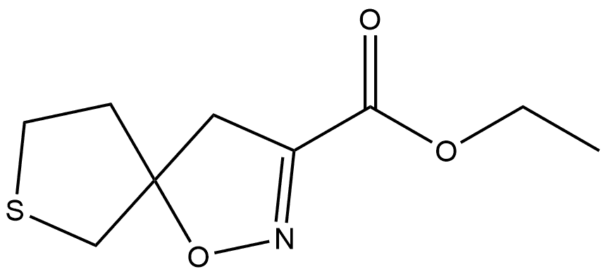 Ethyl 1-oxa-7-thia-2-azaspiro[4.4]non-2-ene-3-carboxylate Struktur