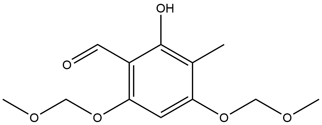 Benzaldehyde, 2-hydroxy-4,6-bis(methoxymethoxy)-3-methyl- Structure