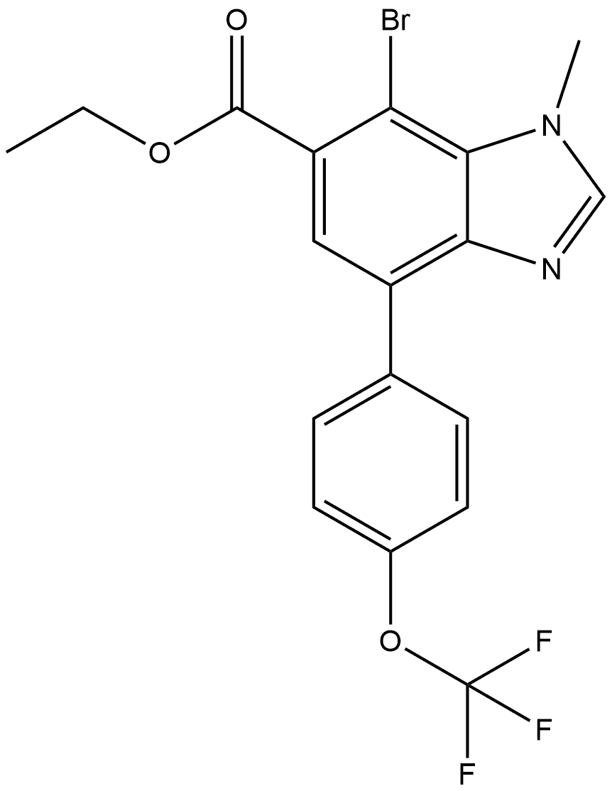 7-溴-1-甲基-4-[4-(三氟甲氧基)苯基]-1H-苯并[D]咪唑-6-甲酸乙酯 结构式