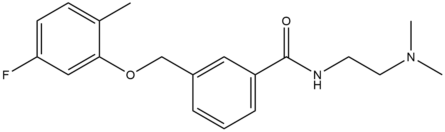 Benzamide, N-[2-(dimethylamino)ethyl]-3-[(5-fluoro-2-methylphenoxy)methyl]-,2932650-71-8,结构式